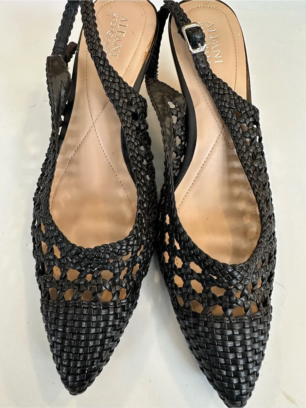 Alfani Black Woven Slingback Flats - Step N Flex Size 10
